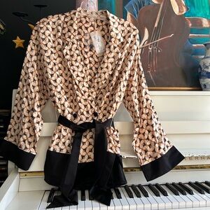 ESQUALO Black and Cream Blazer with Contrast Detail 6